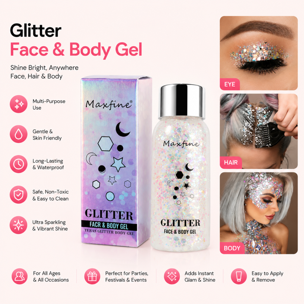 Body Glitter Gel – Face, Hair & Festival Makeup
