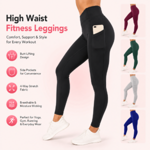High-Waisted Women’s Workout Leggings with Pockets